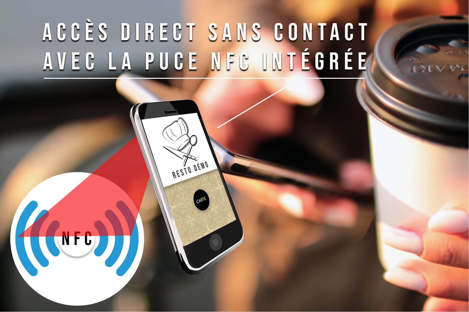 puce nfc qrcode pour menu de restaurant digital ou carte de restaurant numérique