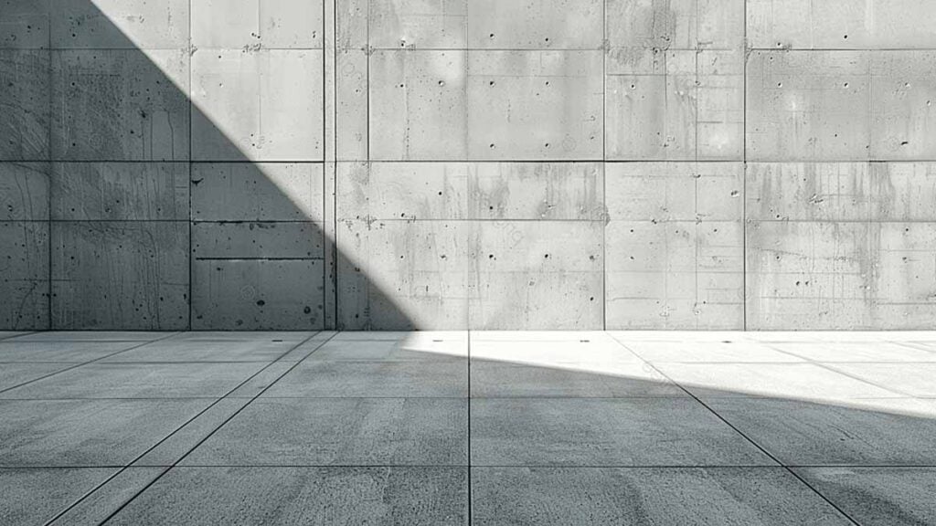 mur de béton devant la terrasse